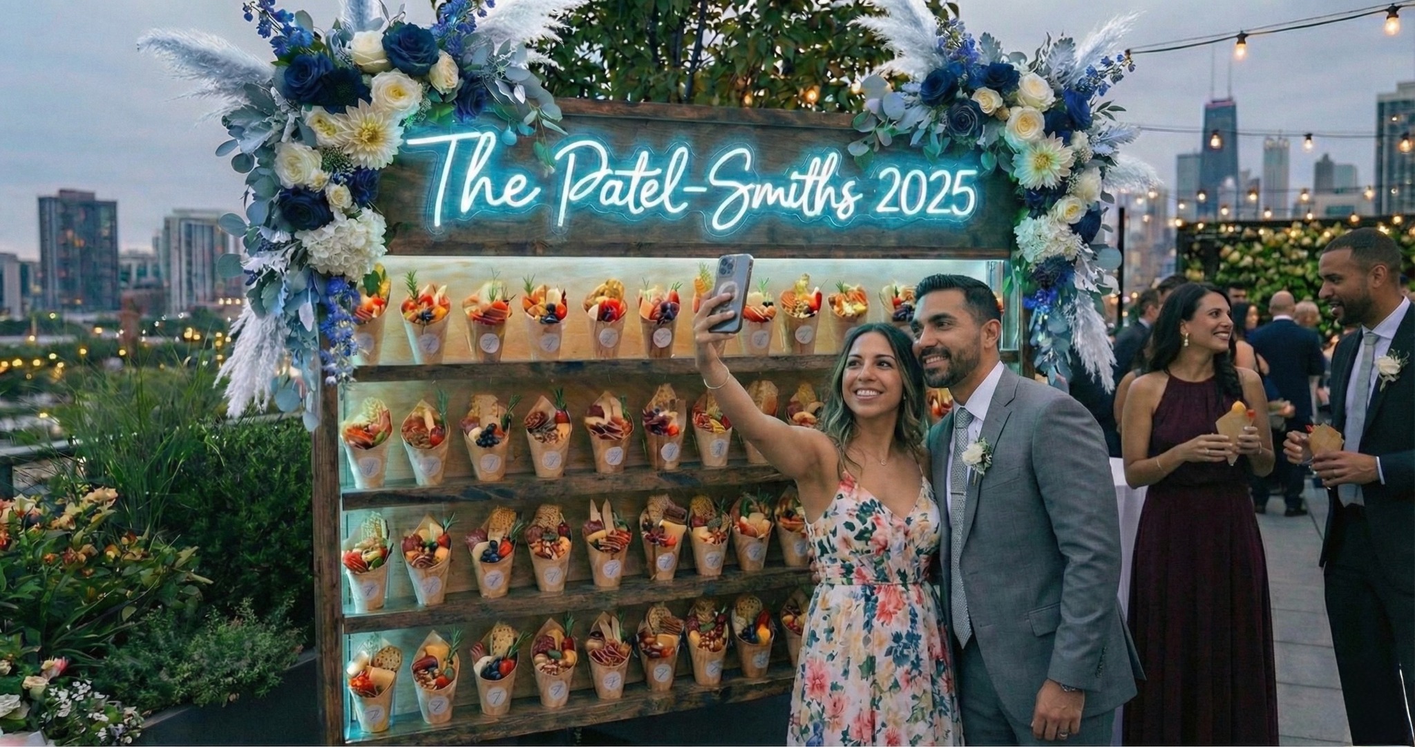 Skyline celebration with grazing wall